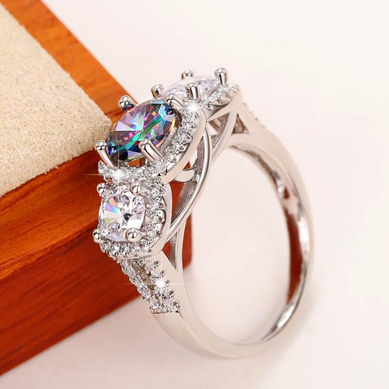 CopperPrincess Colored Cubic Zirconia Wedding Ring for Women Luxury Female Accessories Newly Designed Jewelry