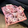 Fashion Black and White Printing Temperament Square Scarf Imitation Silk Korean Version Decorative Scarf Scarf Professional Decorative Shawl Silk Scar