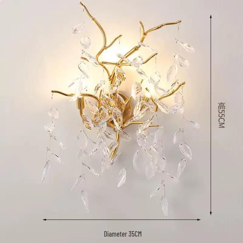 Luxury Crystal Branch Chandelier - French & Italian Design for Living Room & Bedroom Includes LED Three-Color Light Source