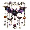 Seasonal Party Hanging Decor Halloween Wind Chime, Colorful Bird Sun Catcher, Cute Garden Ghost Windchime, Decoration for Patio Yard Faux Crystal