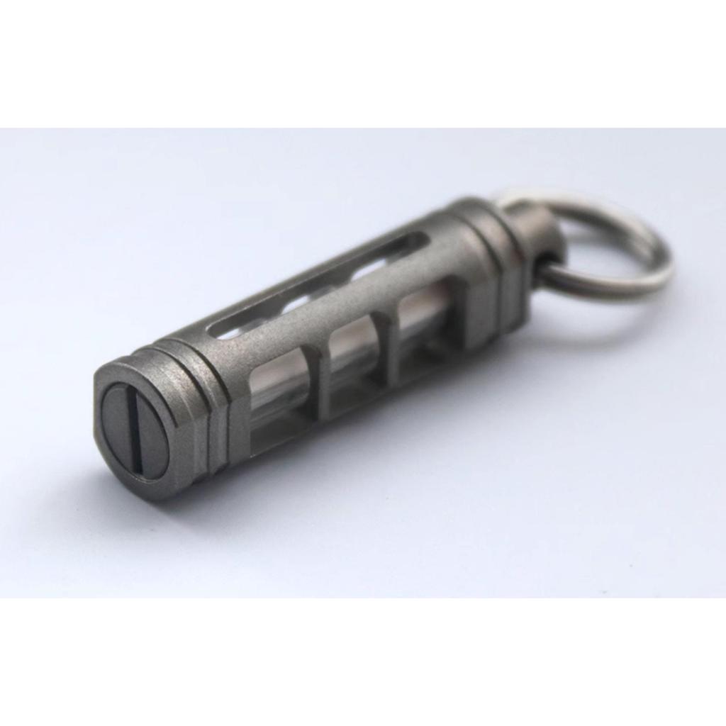 Titanium Alloy Tritium Tube Keychain, Self-luminous Tritium Trachea Necklace Pendant 3.5 * 25mm Tritium Removable
