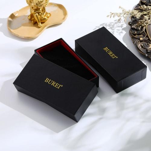 BUREI Men's Analog Watch, Popular Brand, Waterproof Quartz Movement, Business Watch, Fashionable, Simple, Silver-White Luminous Watch, Birthday Gift