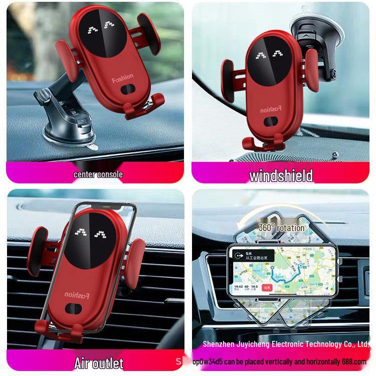 Smart Clip Infrared Sensing Car Wireless Charger & Phone Holder with Fast Charging
