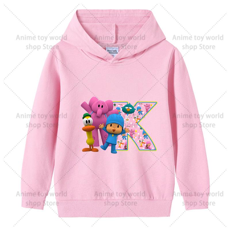 Sweat à capuche Pocoyo pour enfant tout-petit Kawaii Manches longues Filles garçon Hiver Fin Sweat-shirt Mode Imprimé Chaud Hauts pour enfants Cadeau