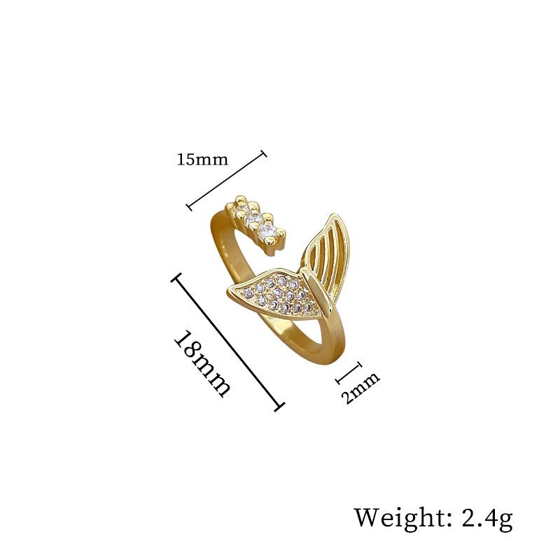 Design Wind Geometric Diamond Bead Ring Women'S Cold Wind Open Ring