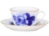 Okura Art Pottery Blue Rose Cup Saucer Pair Made in & Set, Coffee/Tea, Approx. 190cc, Japan, 78CR/8211