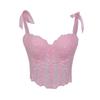 Damen Spitzen-Trägerloses Formgebendes Bustier mit gepolsterten Körbchen und abnehmbaren Trägern