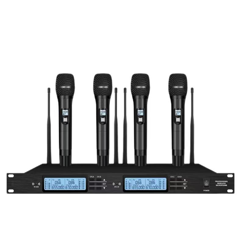Wireless Professional Microphone Set with Anti-Howling for Karaoke, Meetings, and Performances