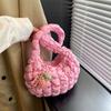 Ruched Solid Shoulder Bag Plaid Quilted Satchel Bags Fashion Crossbody Bag  Women