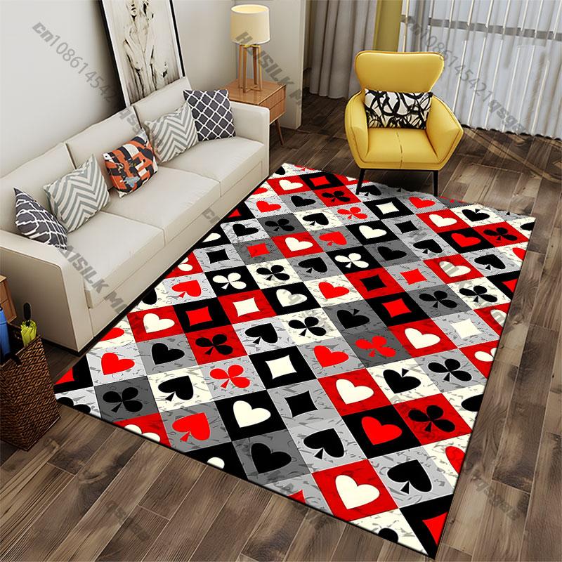 Playing card suit pattern carpet Yoga living room room decor children's crawling mat doormat area rug games mat