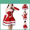 Festliches rotes Weihnachtsfrau-Kostüm für Damen, weich und dehnbar