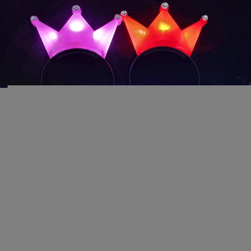11pcs Customized LED Crown Headbands Light Up Crown Headbands Tiara Glitter Hairbands Wedding Party Supplies Party Favors