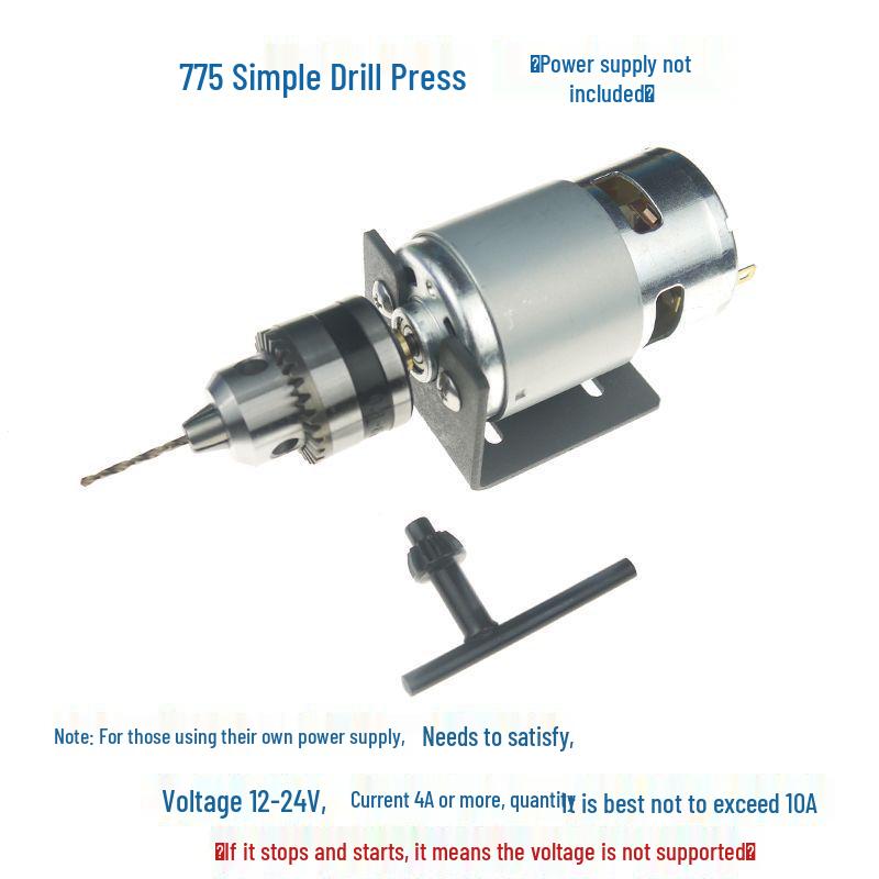 775 Mini-Bankdrücker: Elektrische Bohrmaschine & Schleifmaschine - Vielseitig für Bohren, Schneiden und Schleifen mit B10-Spannfutter (0,6-6mm)