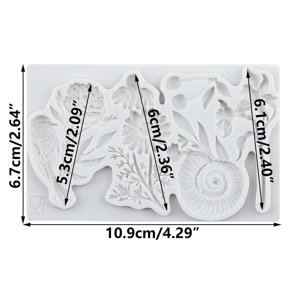 Bird Sunflower Silicone Mold Leaf Flower Vase Snail Fondant Molds Cake Decorating Tools Cupcake Topper Candy Resin Clay Chocolate Gumpaste Mold