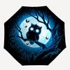 1pc Moonlight Owl Automatic Folding Umbrella, Sturdy And Durable Automatic Folding Umbrella with 8 Ribs, Convenient for Outdoor Use087