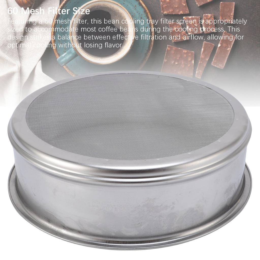 Kaffeebohnenkühler Filter Edelstahl 60 Maschen Multifunktionale Bohnenkühlwanne Filtersieb