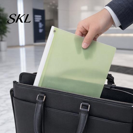 Office Document Holder 5PCS Side Opening File Folder, with Rotating Sliding Bar, Lightweight Easy Add Remove Paper Folder Durable PP Gradient