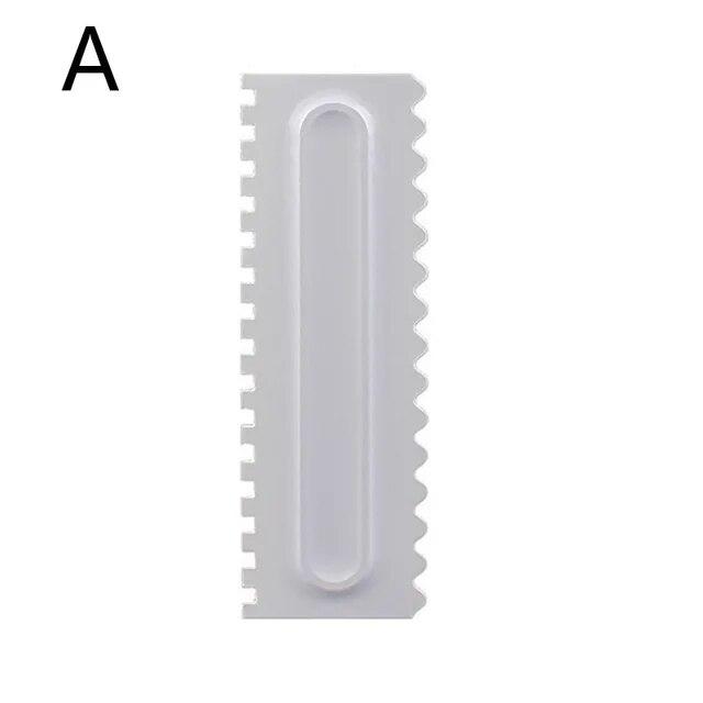 1Pcs Cream Scraper Pastry Cutters Baking Spatulas Irregular Teeth Edge Plastic Comb Cake Shape Tool DIY  Mold