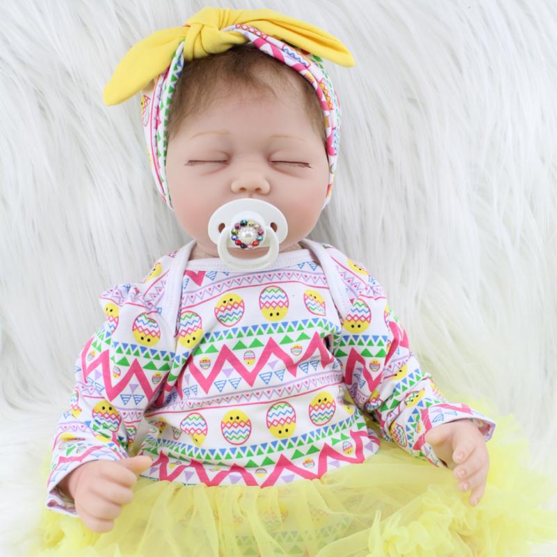 BZDOLL 55 CM 22Inch Soft Cloth Body Vinyl Reborn Girl Doll Realistic Sleeping Newborn Babies Birthday Gift Present Kid Fashion Toy