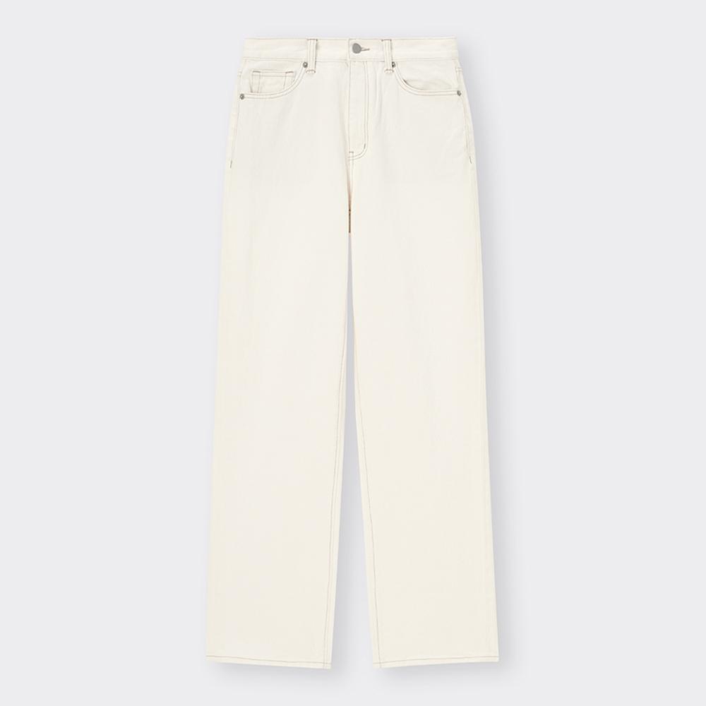 Gu By Uniqlo High Rise Straight Jeans+ec  Long Length 