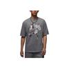 Round Neck Fashion Versatile Short Sleeve T-Shirt Men Tops Carbon-Gray Black HJ2930-091