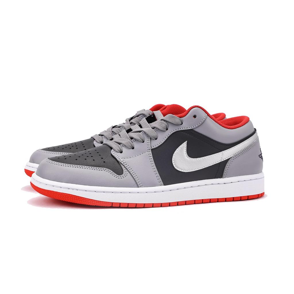 Jordan Air Jordan 1 Vintage Basketball Shoes Men's Low top Black Gray Red 553558-060(Team59-)