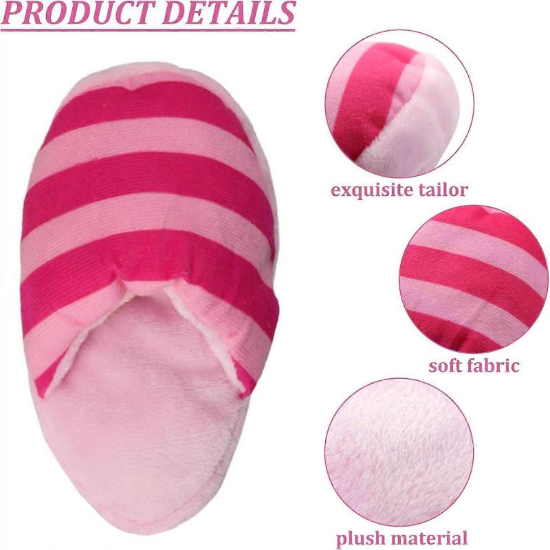 Plush Dog Toy, Cute Slippers, Interactive Toy for Medium Dogs, Chew Toy to Reduce Boredom (Pink)