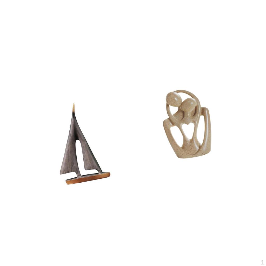 Sailing Boat Decor Sailboat Statue Abstract Couple Figurine Creative Resin Sculpture Decorative Art