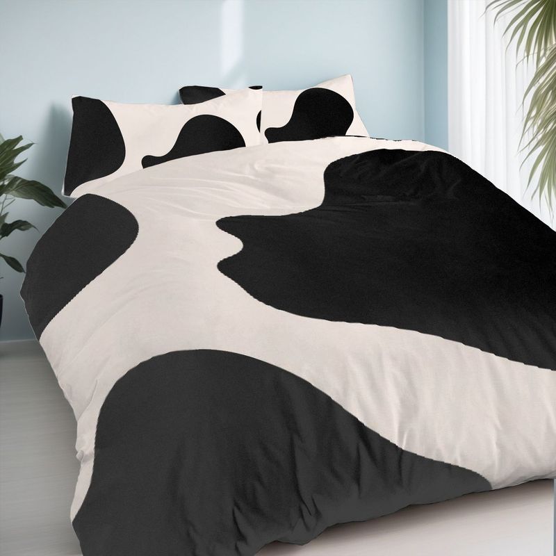 3Pcs Bedding Pillowcase Duvet Set Cow Spot Pattern 2D Digital Printing For Bedroom Hotel Dorm Decoration
