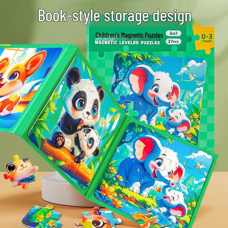 Advanced Magnetic Animal Puzzle for Toddlers (Ages 3-6) - Educational and Enlightening Three-in-One Toy