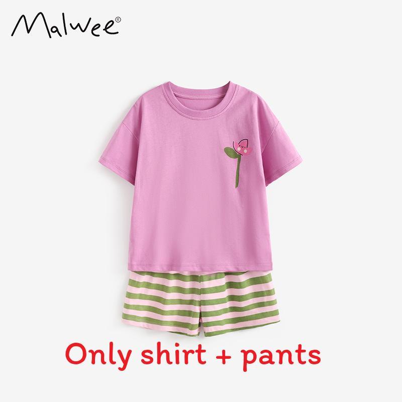 Set Estivo Due Pezzi in Cotone per Bambina con Stampe Cartoni Animati per Bambini dai 3 agli 8 Anni