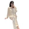 Golden diamond fleece pajamas women's autumn new light luxury high-end lapel cardigan loungewear long-sleeved loose pajamas set