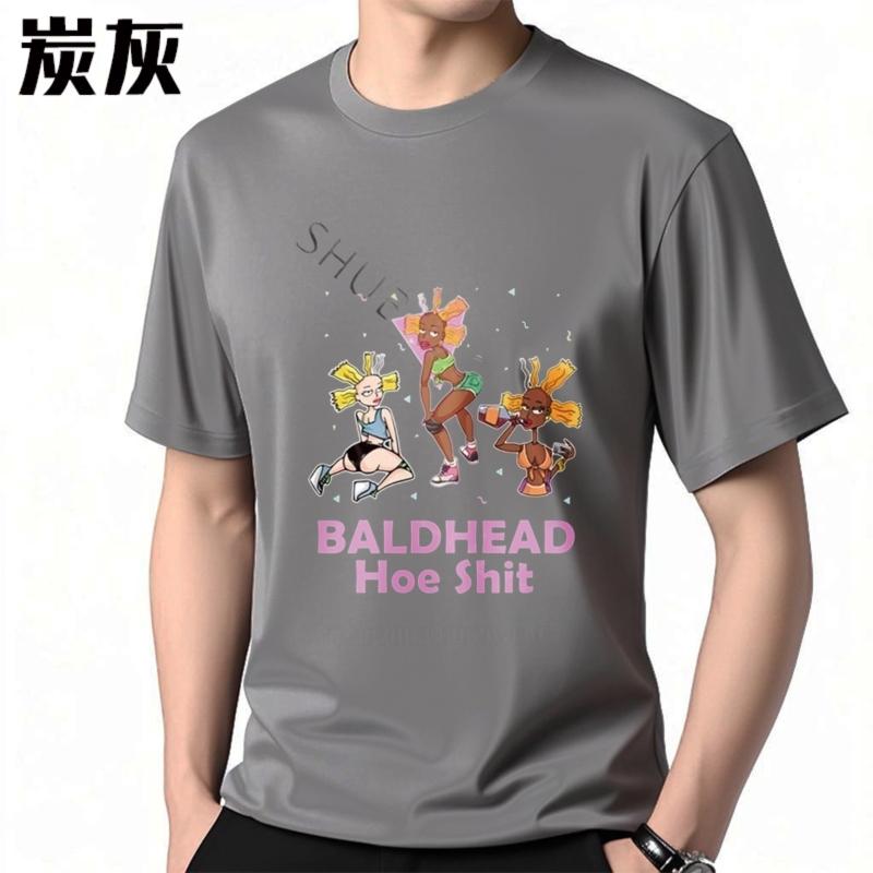 Men Black TshirtBald Headed Hoe Shit Funny Sarcasm T-Shirt Cotton Teeshirt Men Summer Fashion t-shirt Minimalist Tshirt