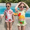 New Two-Tone Cartoon One-Piece Swimsuit for Girls - Stylish Beachwear for Vacations
