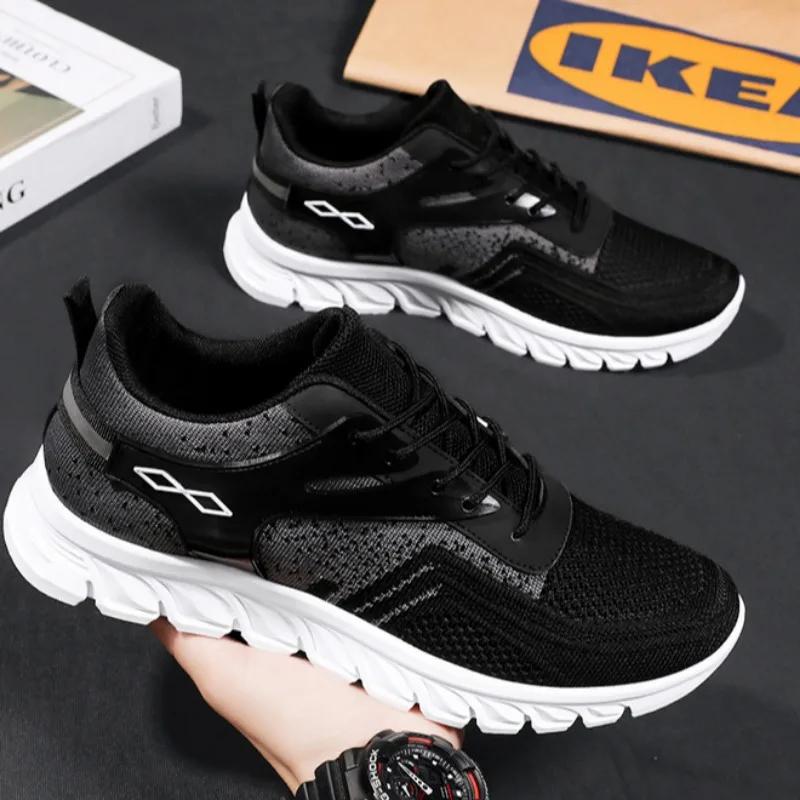 

Fashion New Men s Casual Shoes Male Versatile Fashion Sneakers Breathable Outdoor Walking Shoes Running Training Tennis Sport Shoes 45 чёрный