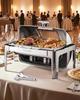 VEVOR Chafing Dish com Tampa Rolante Conjunto Completo para Buffet, 9 Qt 1 Pacote Chafer de Aço Inoxidável com 2 Cubetas de Meio Tamanho