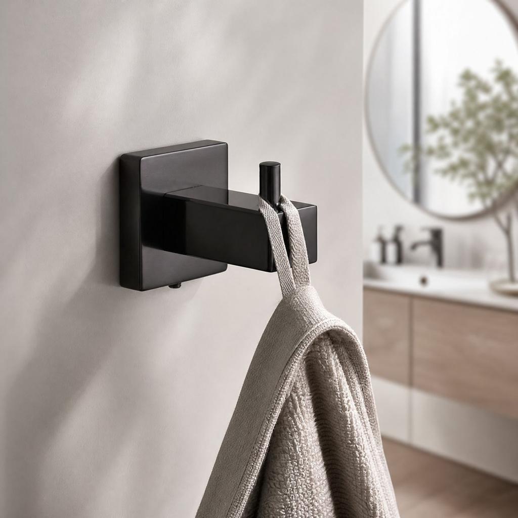 Stainless No-Drill Hooks for Bathroom, Closet and, Coat Hook E