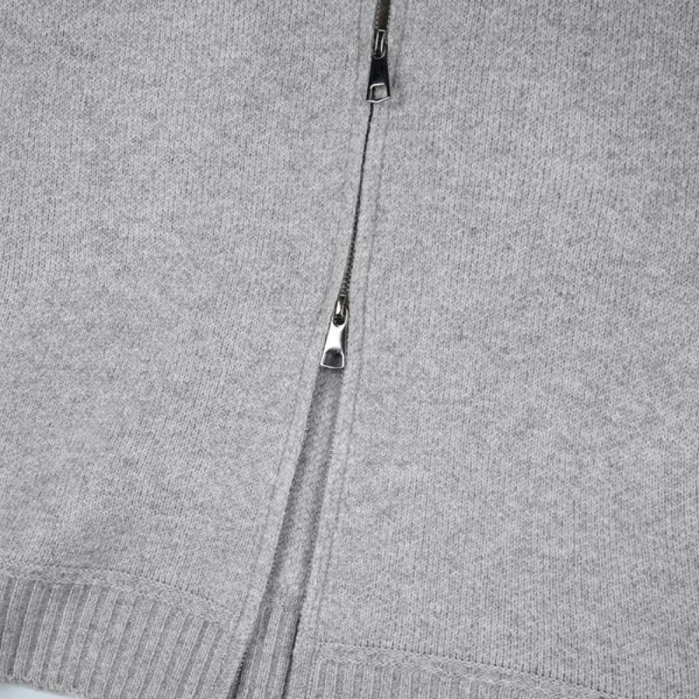 Weekhour Wool Blend Round Zip Cardigan   Light Gray