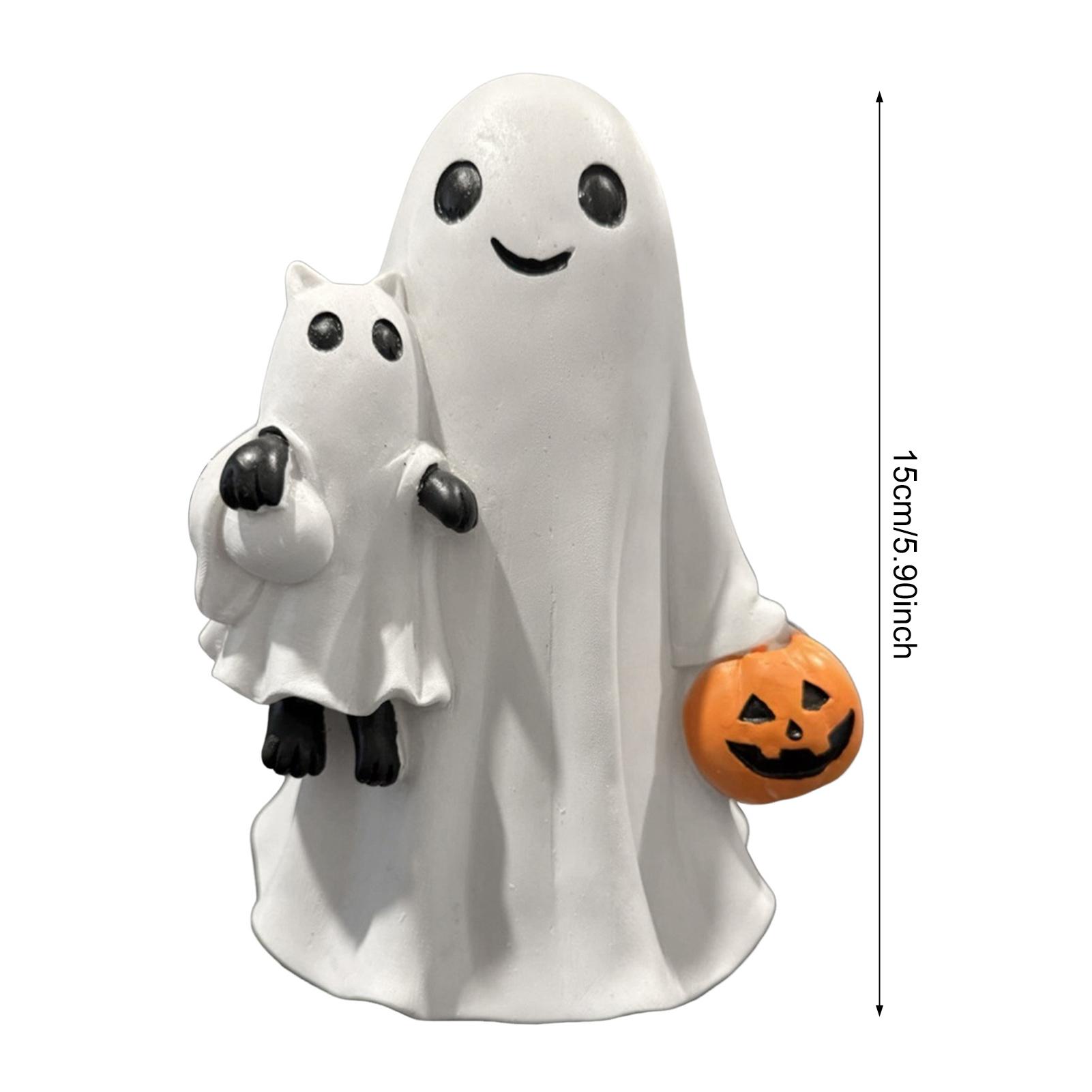 

Halloween Ghost Pet Ornament Resin Decor for Home Party Holiday Spooky Figurine Funny Dashboard Decor Car Interior Accessories