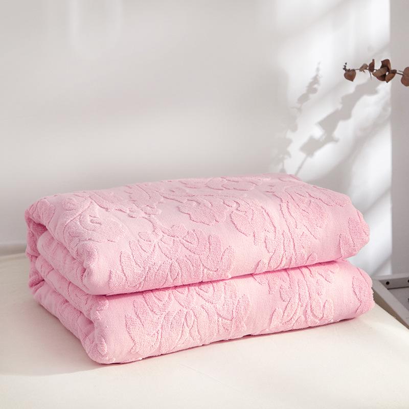 All-Cotton Old-Fashioned Quilted Towel Blanket for Adults - Lightweight Summer Air Conditioning or Nap Blanket