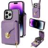 Crossbody Lanyard Leather Zipper Wallet Phone Case for iPhone 17 Air 16E 16 Pro Max 15 Plus 14 13 12 11 XS XR X Flip Stand Cover
