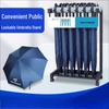 Commercial Umbrella Stand with 12 Curved Handle Umbrellas Set