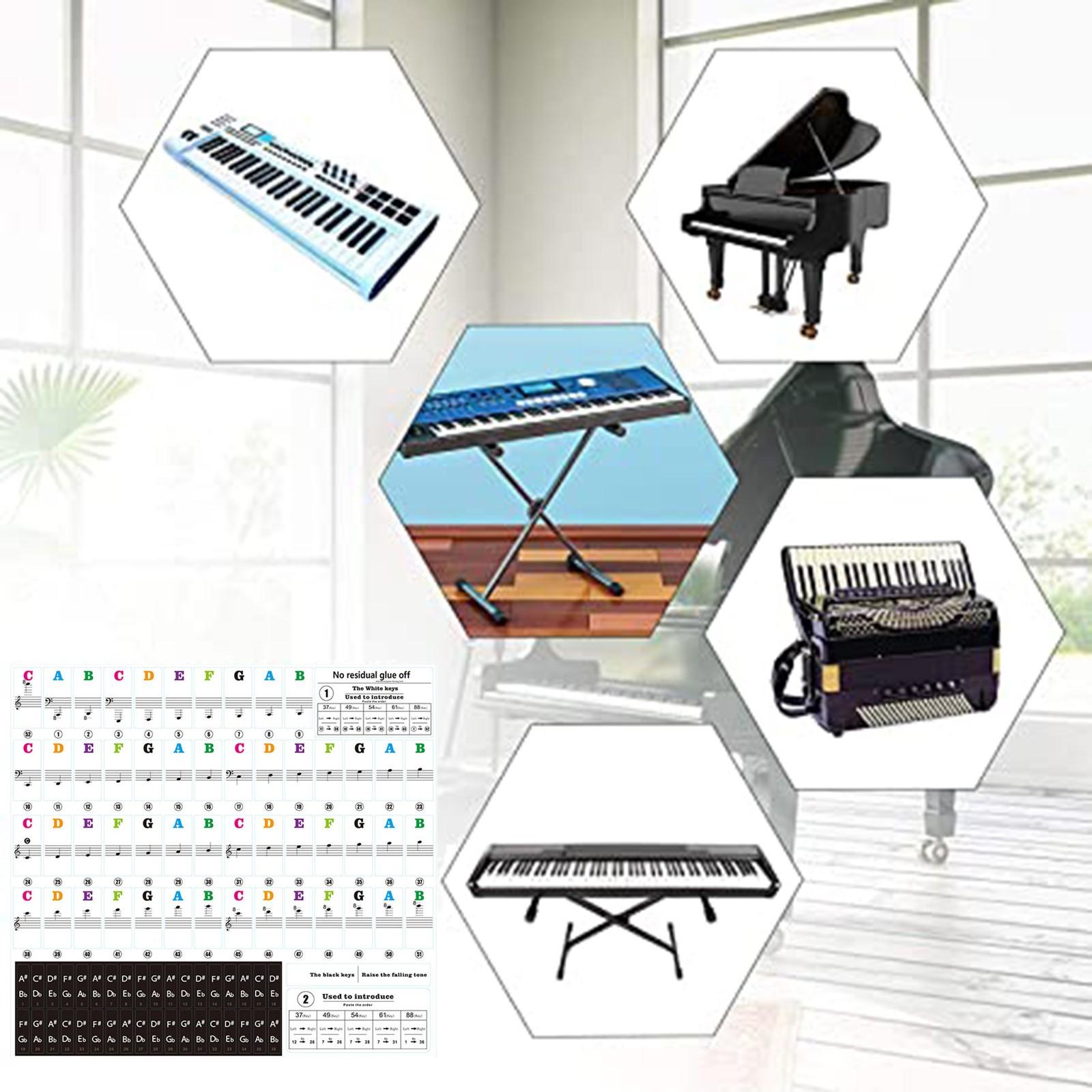 

88/61/54/49/37 Keys Transparent Stickers For Children s Piano Keyboard