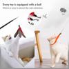 WD&CD Cat Teaser, Cat Toy, Set of 12 Replacement Feathers and 2 Rods, Natural Feather Toy with Bell, Dangle Cat Toy, Pet Supplies, 14-Piece Set