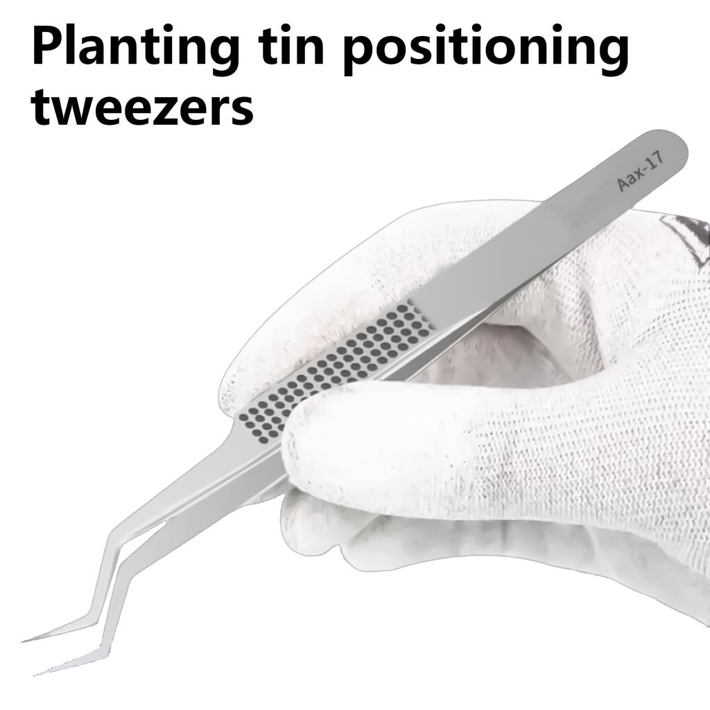 Chip Tin Planting Positioning Stainless Steel Tweezers Hardness For Soldering And IC Chip Repair Pliers Tool Hardness