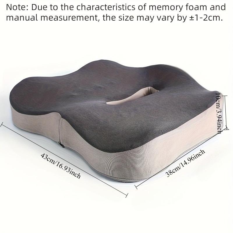 1pcs Office Car Memory Foam Seat Cushion - Orthopedic Coccyx Pad for Long Sitting Breathable Chair Pads for Back Pain Relief