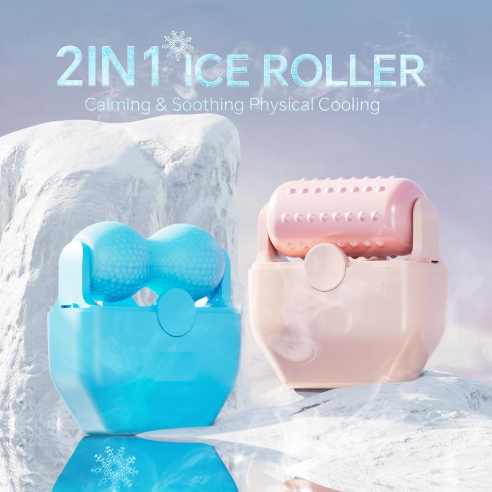 Dual-Head Ice Roller & Gel Cold Compress Massager