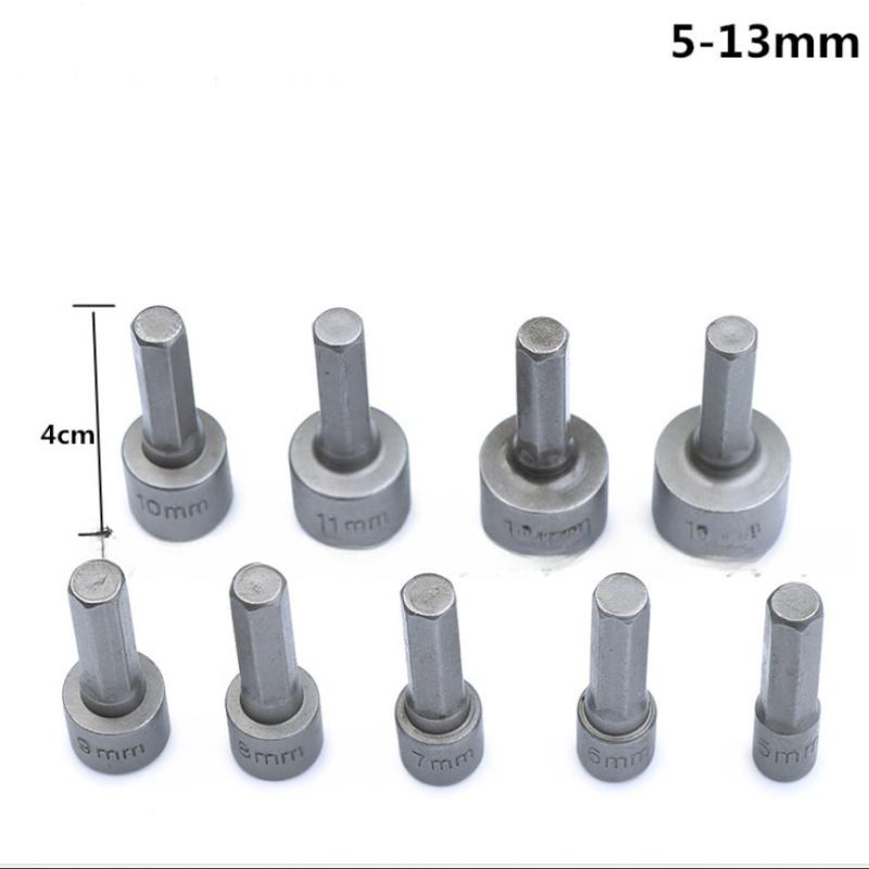 9pcs 5-13mm Bit Screwdriver Inside Locket Head Socket Head No Magnetic Wind Electric Screwdriver Head
