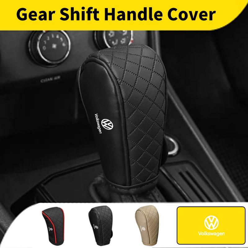 Car Checkered Non-slip and Durable Leather Gear Shift Protector For Volkswagen VW Scirocco Jetta Beetle Golf Passat PONVTG0 Polo Touran