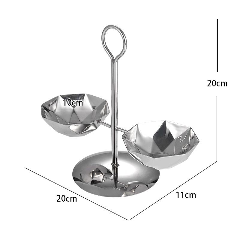 Stainless Steel Snack Platter 3-layer Fruit Plate Snack Bowl Dessert Plate Candy Bowl Pastry Plates Dried Fruit Platter Dish